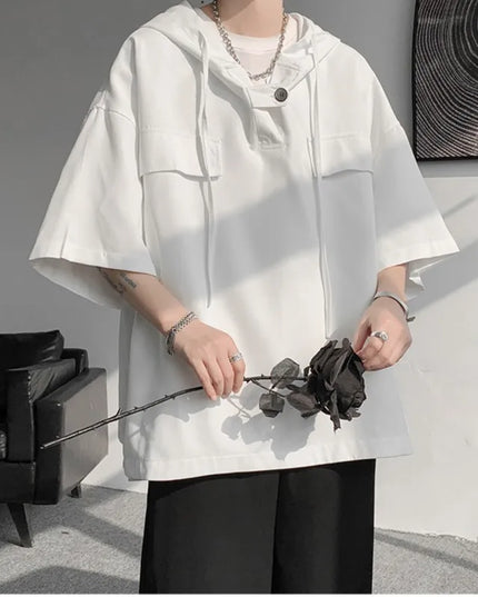 Hooded Men's Loose Fit Shirt
