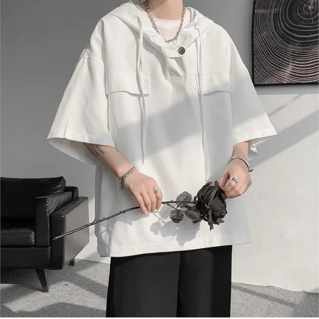 Hooded Men's Loose Fit Shirt