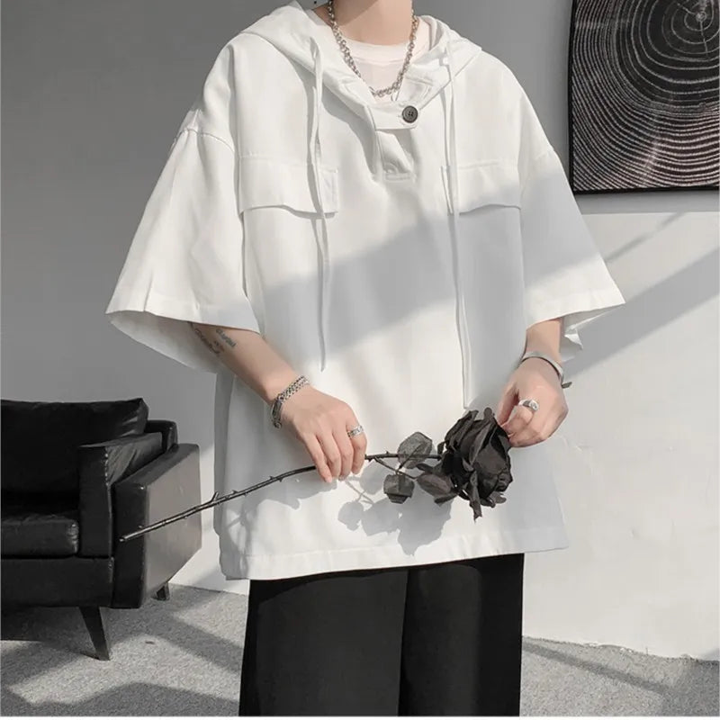 Hooded Men's Loose Fit Shirt