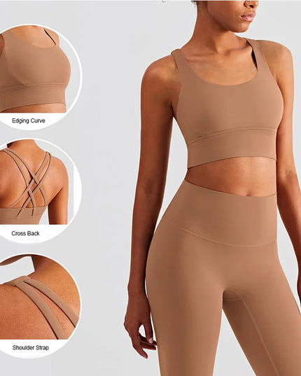 2-Piece Women's Yoga Set: Push-Up Bra and Leggings Combo - Various Colors