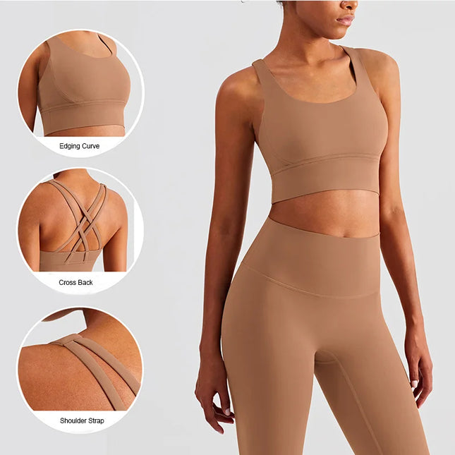2-Piece Women's Yoga Set: Push-Up Bra and Leggings Combo - Various Colors