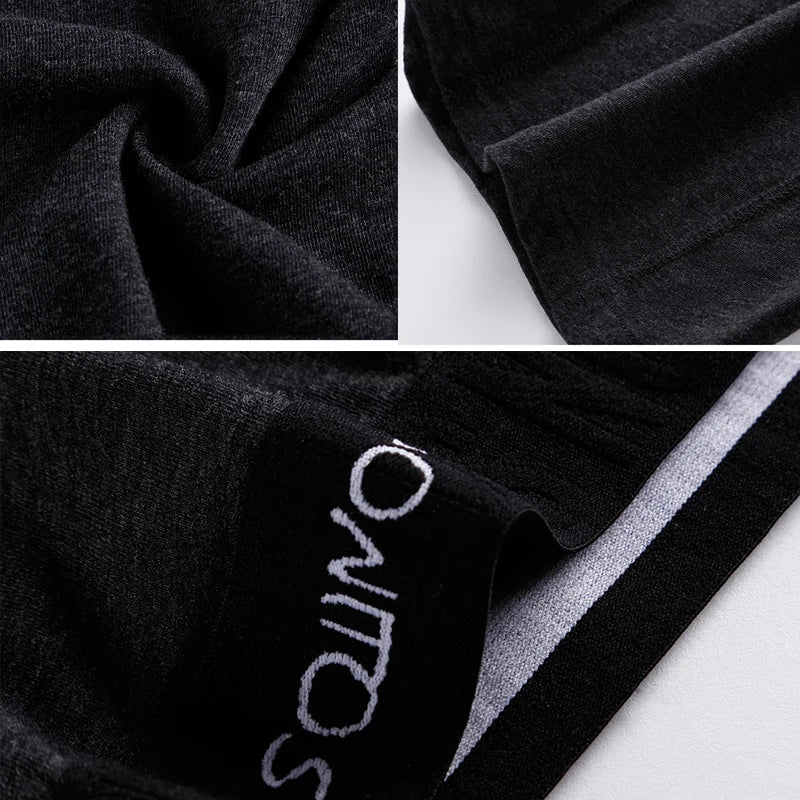 Men's Cotton Long Boxers – Set of 4 Trunks, Comfortable & Breathable Underwear