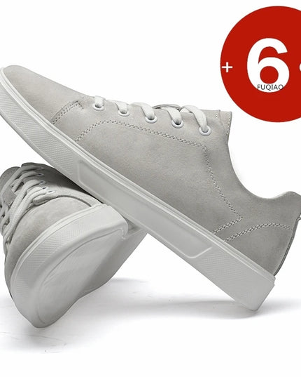 Men's Faux Suede Casual Elevator Sneakers with 6cm Hidden Heel