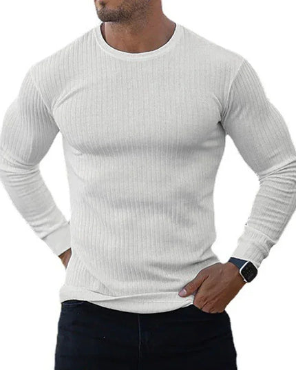 Slim Fit Men's Ribbed Knit Casual Sweater