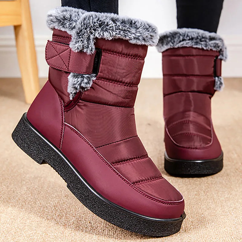 Women's Waterproof Snow Boots with Faux Fur Lining