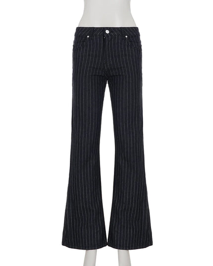 Women's Low Rise Bootcut Striped Flare Pants