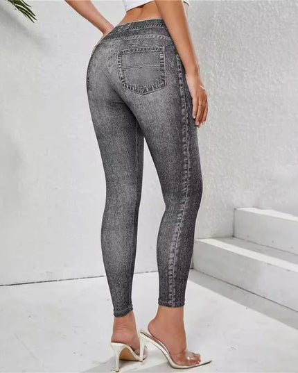 Women's Vintage High-Waist Skinny Denim Pants