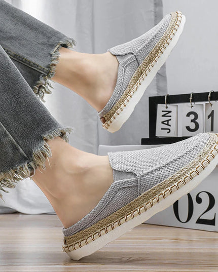 Comfortable Men's Slip-On Flats - Breathable Canvas Linen Loafers