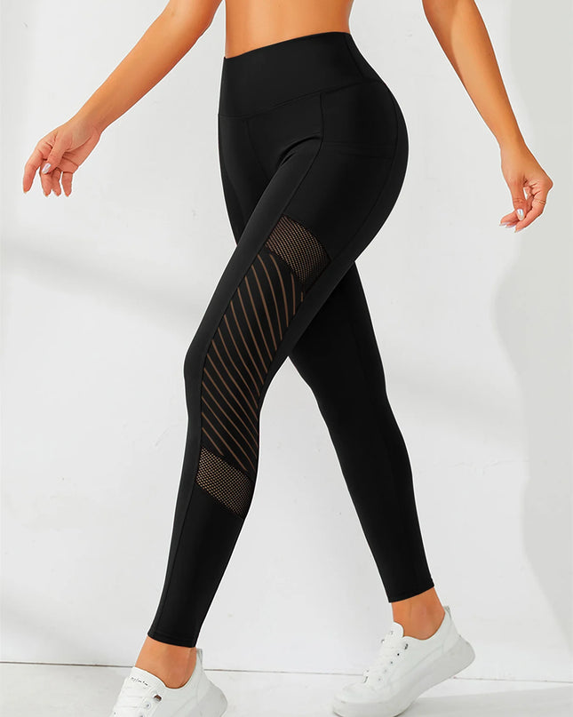 High Stretch Women's Yoga Pants with Side Mesh & Pockets