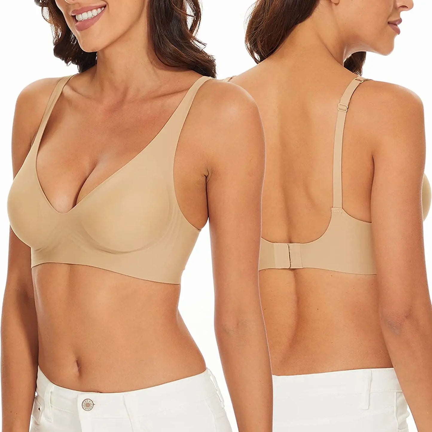 Women's Seamless Wireless Push-Up Bra with Padded Support