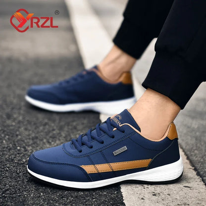 Men's Faux Leather Sneakers - Non-Slip Design - Various Colors