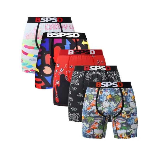 5-Pack Men's Breathable Boxer Briefs Underwear Set