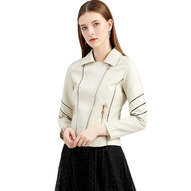 Women's PU Faux Leather Casual Biker Jacket
