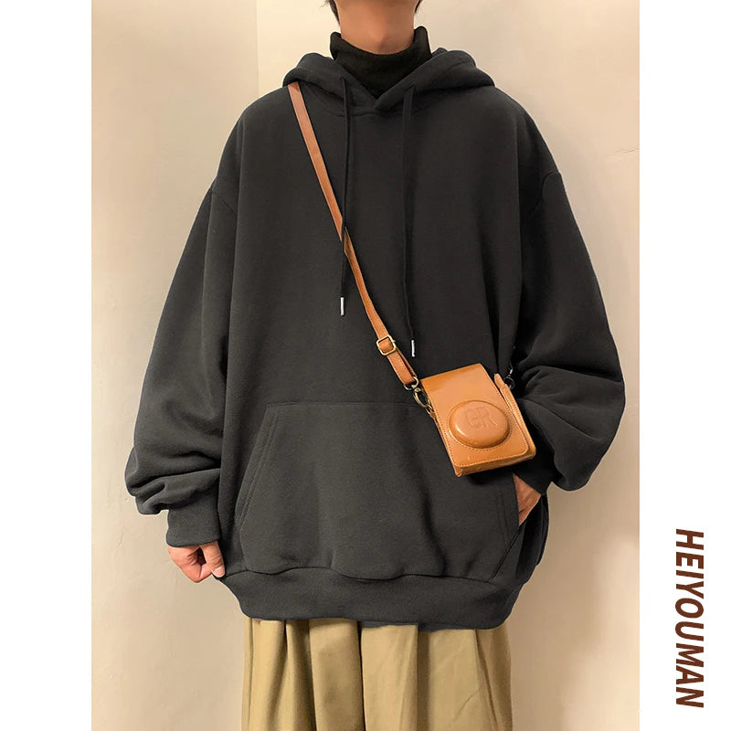 Men's Oversized Hoodie - Loose Fit Hooded Sweatshirt for Men