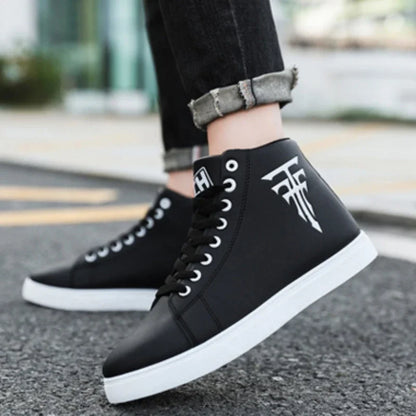 Men's High Top Vulcanized Lace Up Sneakers