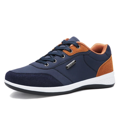Men's Faux Leather Sneakers – Non-Slip Casual Shoes