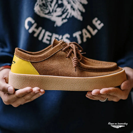 Men's Vintage Thick-Soled Faux Leather Low-Cut Sneakers 