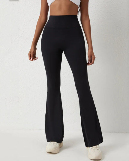 Women’s Peach High-Waisted Flared Pants with Hip-Lifting Fit