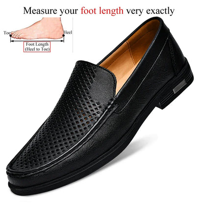 Premium Genuine Leather Men’s Slip-On Loafers - Comfortable & Stylish Men's Leather Dress Shoes