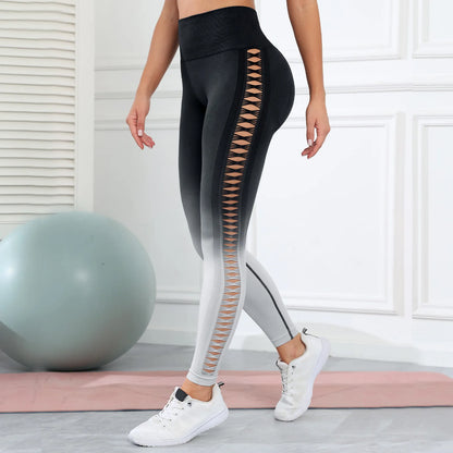 Women's High-Waisted Mesh Yoga Leggings - Various Colors