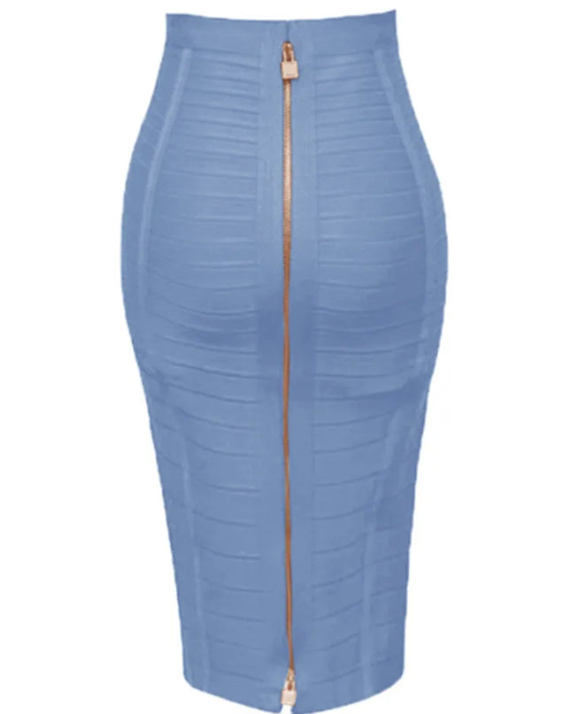 Women's Zipper O-Shape Skirt with Elastic Bodycon Fit