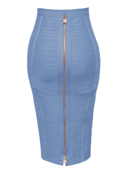 Women's Zipper O-Shape Skirt with Elastic Bodycon Fit