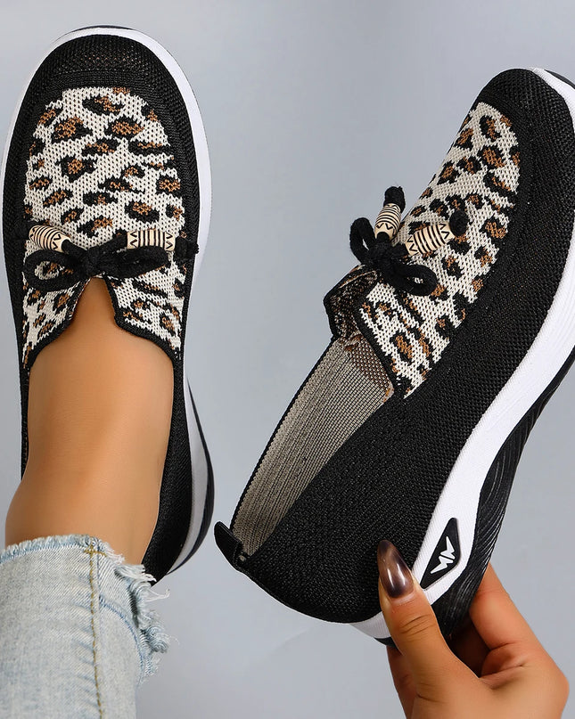 Women's Breathable Mesh Flat Casual Sneakers - Lightweight Comfortable Flat Shoes for Women