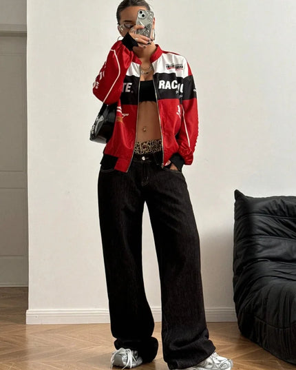 Women's Racer Jacket - Stylish & Lightweight Women's Bomber Jacket