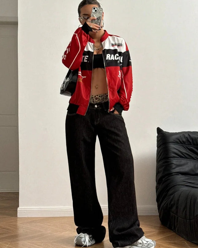 Women's Racer Jacket - Stylish & Lightweight Women's Bomber Jacket