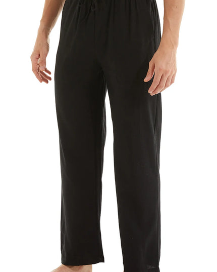 Men's Casual Linen Cotton  Pants Breathable Loos Elastic Waist