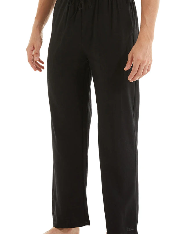 Men's Casual Linen Cotton  Pants Breathable Loos Elastic Waist