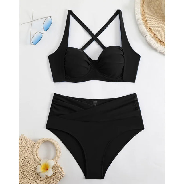 Women's Bikini Swimwear Set with Push-Up Support – Two-Piece Beachwear