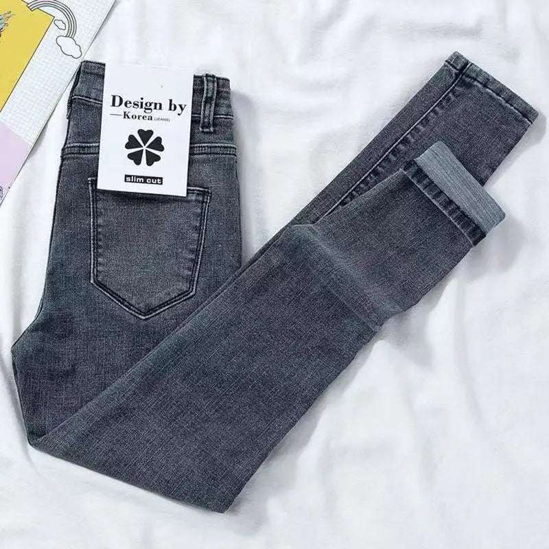 Women's High-Waisted Elastic Skinny Pants