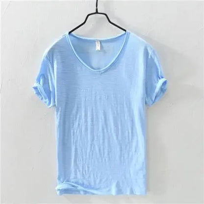 Men's Slim Fit V-Neck T-Shirt - 100% Cotton, Comfortable and Stylish