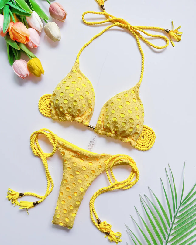 Women's 2-Piece Tassel Strap Bikini Set
