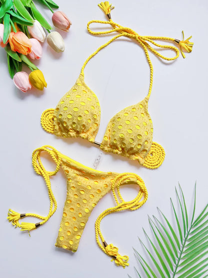 Women's 2-Piece Tassel Strap Bikini Set