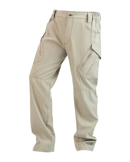Men's Slim Fit Casual Pants with Multiple Pockets and Micro Elasticity