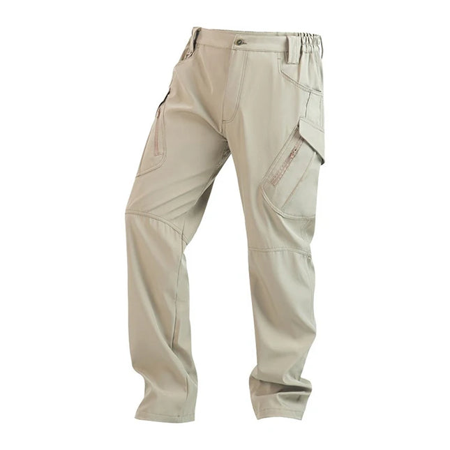Men's Slim Fit Casual Pants with Multiple Pockets and Micro Elasticity