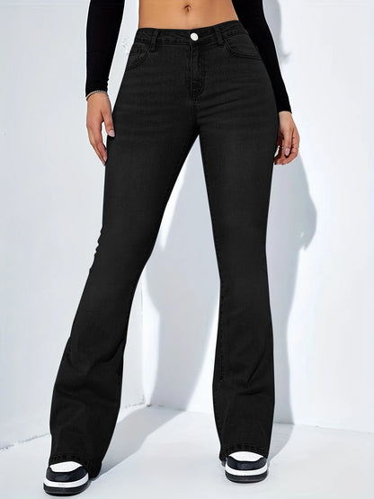 High-Waisted Women's Stretch Flared Denim Jeans