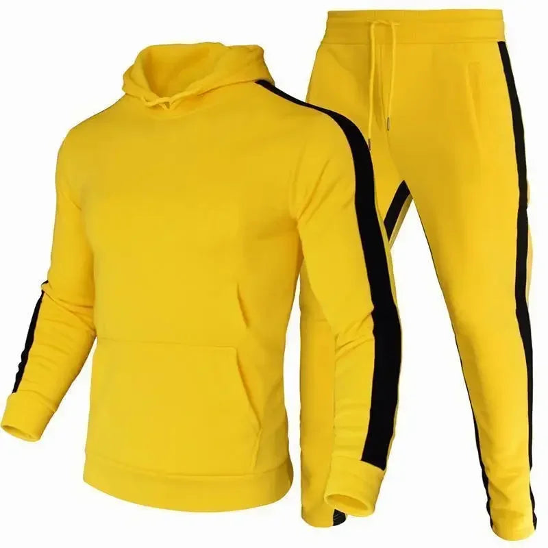 Men's 2-Piece Tracksuit Set with Hooded Sweatshirt - Stylish Athletic Wear