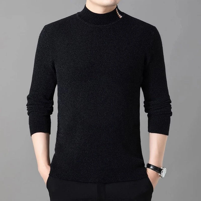 Men's Ferret Velvet Stretch Half Turtleneck Sweater