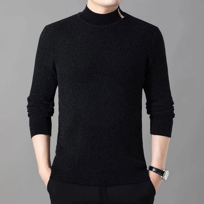 Men's Ferret Velvet Stretch Half Turtleneck Sweater