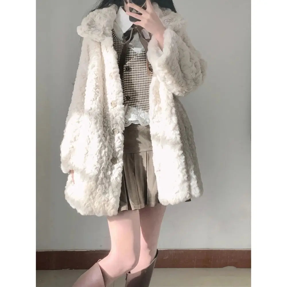Women's Thickened Plush Coat – Warm, Cozy Winter Jacket for Women