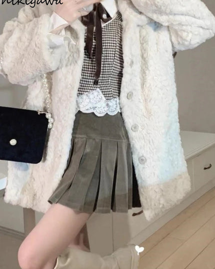 Women's Thickened Plush Coat – Warm, Cozy Winter Jacket for Women
