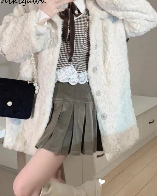 Women's Thickened Plush Coat – Warm, Cozy Winter Jacket for Women