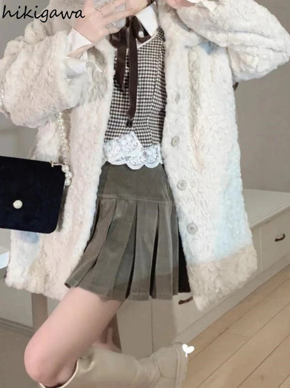 Women's Thickened Plush Coat – Warm, Cozy Winter Jacket for Women