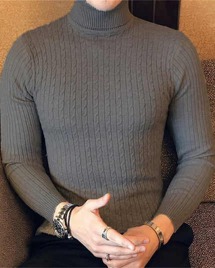 Men's Thick Knitwear Long Sleeve Turtleneck Sweater