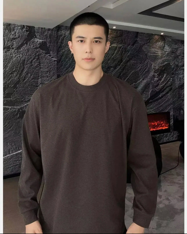 Men's Cotton Long Sleeve Casual Loose Fit Sweater