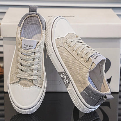 Men's Breathable Canvas Casual Sneakers with Non-Slip Sole