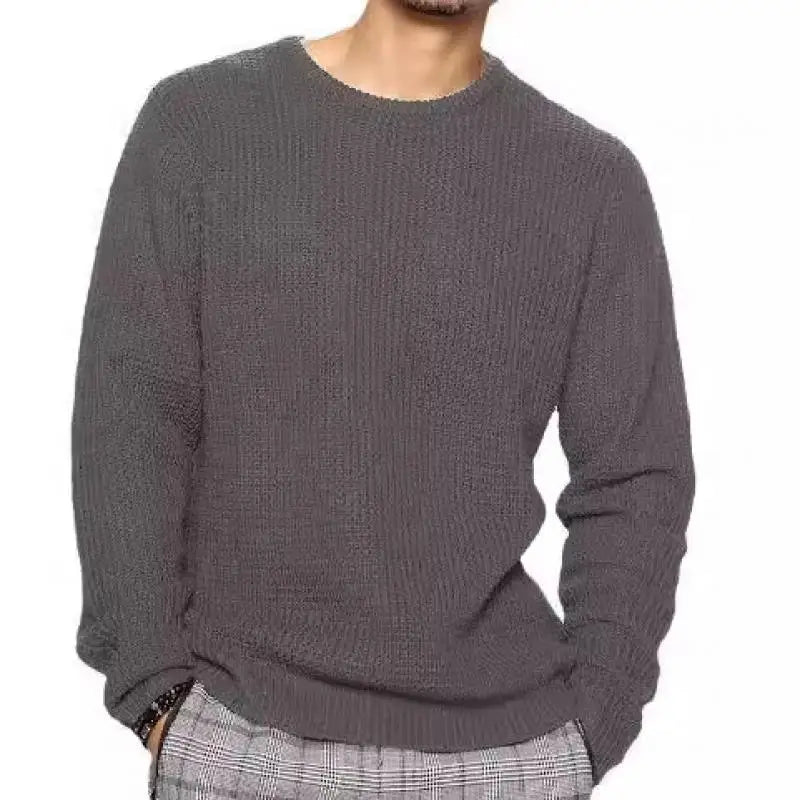 Men's Knitted Loose Fit Hollow-Out Sweater Top